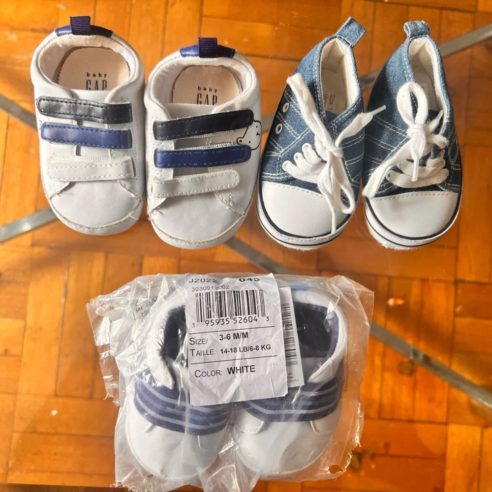 3 pair Baby Gap shoes and 1 teddy